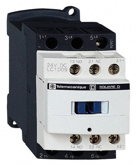 Schneider Electric - 3 Pole, 480 Coil VAC at 50/60 Hz, 25 Amp at 440 VAC and 9 Amp at 440 VAC, Nonreversible IEC Contactor - 1 Phase hp: 0.5 at 115 VAC, 1 at 230/240 VAC, 3 Phase hp: 2 at 200/208 VAC, 2 at 230/240 VAC, 5 at 460/480 VAC, 7.5 at 575/600 VAC - USA Tool & Supply