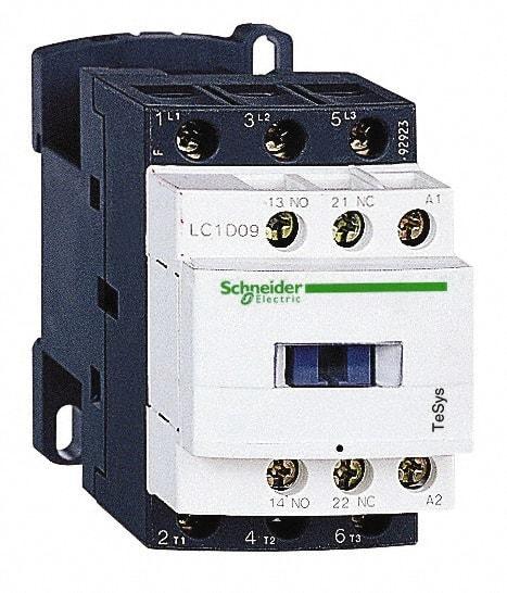 Schneider Electric - 3 Pole, 48 Coil VAC at 50/60 Hz, 25 Amp at 440 VAC and 9 Amp at 440 VAC, Nonreversible IEC Contactor - 1 Phase hp: 0.5 at 115 VAC, 1 at 230/240 VAC, 3 Phase hp: 2 at 200/208 VAC, 2 at 230/240 VAC, 5 at 460/480 VAC, 7.5 at 575/600 VAC - USA Tool & Supply