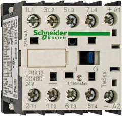 Schneider Electric - 4 Pole, 24 Coil VDC, 16 Amp at 690 VAC and 20 Amp at 440 VAC, Nonreversible IEC Contactor - BS 5424, CSA, IEC 60947, NF C 63-110, RoHS Compliant, UL Listed, VDE 0660 - USA Tool & Supply