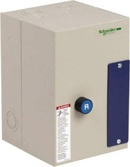 Schneider Electric - 3 Pole, 12 Amp, 120 Coil VAC, Nonreversible Enclosed IEC Motor Starter - 1 Phase Hp: 0.5 at 120 VAC, 2 at 240 VAC, 3 Phase Hp: 10 at 575 VAC, 3 at 208 VAC, 3 at 230 VAC, 7.5 at 460 VAC - USA Tool & Supply