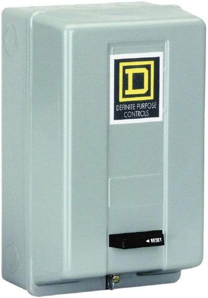 Square D - 2 Pole, 40 Amp Inductive Load, 110 Coil VAC at 50 Hz and 120 Coil VAC at 60 Hz, Definite Purpose Contactor - Phase 1 Hp:  3 at 115 VAC, 7.5 at 230 VAC, Enclosed Enclosure, NEMA 1 - USA Tool & Supply