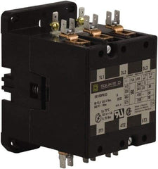Square D - 3 Pole, 90 Amp Inductive Load, 24 Coil VAC at 50/60 Hz, Definite Purpose Contactor - Phase 1 and Phase 3 Hp:  20 at 230 VAC, 30 at 230 VAC, 50 at 460 VAC, 50 at 575 VAC, 7.5 at 115 VAC, 120 Amp Resistive Rating, CE, CSA, UL Listed - USA Tool & Supply