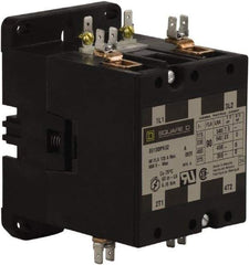 Square D - 2 Pole, 90 Amp Inductive Load, 110 Coil VAC at 50 Hz and 120 Coil VAC at 60 Hz, Definite Purpose Contactor - Phase 1 Hp:  20 at 230 VAC, 7.5 at 115 VAC, 120 Amp Resistive Rating, CE, CSA, UL Listed - USA Tool & Supply