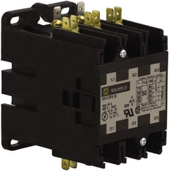 Square D - 3 Pole, 50 Amp Inductive Load, 277 Coil VAC at 60 Hz, Definite Purpose Contactor - Phase 1 and Phase 3 Hp:  10 at 230 VAC, 15 at 230 VAC, 3 at 115 VAC, 30 at 460 VAC, 30 at 575 VAC, 65 Amp Resistive Rating, CE, CSA, UL Listed - USA Tool & Supply