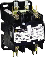 Square D - 2 Pole, 40 Amp Inductive Load, 110 Coil VAC at 50 Hz and 120 Coil VAC at 60 Hz, Definite Purpose Contactor - Phase 1 Hp:  3 at 115 VAC, 7.5 at 230 VAC, 50 Amp Resistive Rating, CE, CSA, UL Listed - USA Tool & Supply