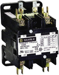 Square D - 2 Pole, 50 Amp Inductive Load, 208 to 240 Coil VAC at 60 Hz and 220 Coil VAC at 50 Hz, Definite Purpose Contactor - Phase 1 Hp:  10 at 230 VAC, 3 at 115 VAC, 65 Amp Resistive Rating, CE, CSA, UL Listed - USA Tool & Supply