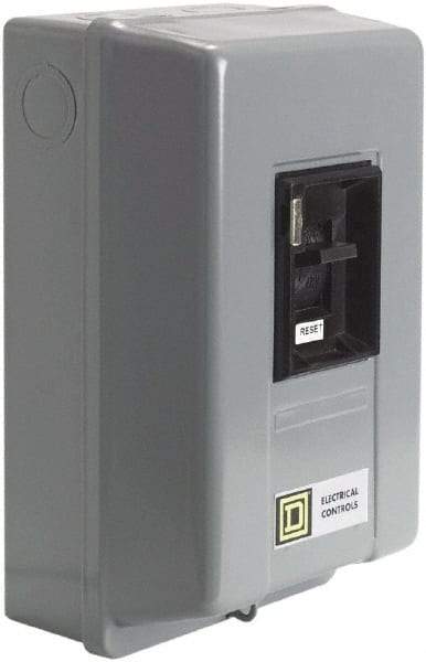 Square D - 3 Poles, M-0 NEMA, Enclosed Toggle Manual Motor Starter - 3 hp at 200 to 230 VAC & 5 hp at 380 to 575 VAC, CSA, NEMA 1 & UL Listed - USA Tool & Supply