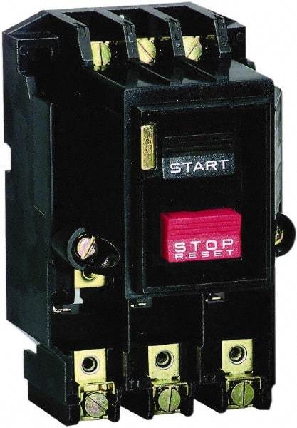 Square D - 3 Poles, 27 Amp, M-1 NEMA, Open Pushbutton Manual Motor Starter - 10 hp at 380 to 575 VAC & 7-1/2 hp at 200 to 230 VAC, CSA & UL Listed - USA Tool & Supply