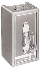 Square D - 2 Poles, 30 Amp, NEMA, Enclosed Toggle Manual Motor Starter - 1 hp at 90 VDC, 1-1/2 hp at 230 VDC, 2 hp at 115 VAC, 2 hp at 115 VDC, 2 hp at 230 VAC, 3 hp at 460 VAC & 3 hp at 575 VAC, CE, CSA, NEMA 1 & UL Listed - USA Tool & Supply