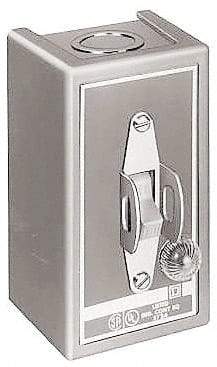 Square D - 2 Poles, 30 Amp, NEMA, Enclosed Toggle Manual Motor Starter - 1 hp at 90 VDC, 1-1/2 hp at 230 VDC, 2 hp at 115 VAC, 2 hp at 115 VDC, 2 hp at 230 VAC, 3 hp at 460 VAC & 3 hp at 575 VAC, CE, CSA, NEMA 1 & UL Listed - USA Tool & Supply