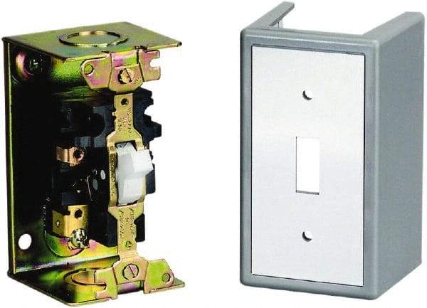 Square D - 2 Poles, 16 Amp, NEMA, Enclosed Toggle Manual Motor Starter - 1 hp at 115 VAC, 1 hp at 230 VAC, 1 hp at 277 VAC, 3/4 hp at 115 VDC & 3/4 hp at 230 VDC, CE, CSA, NEMA 1 & UL Listed - USA Tool & Supply