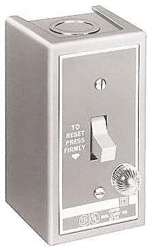 Square D - 2 Poles, 16 Amp, NEMA, Enclosed Toggle Manual Motor Starter - 1 hp at 115 VAC, 1 hp at 230 VAC, 1 hp at 277 VAC, 3/4 hp at 115 VDC & 3/4 hp at 230 VDC, CE, CSA, NEMA 1 & UL Listed - USA Tool & Supply