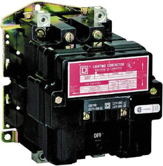 Square D - No Enclosure, 2 Pole, Electrically Held Lighting Contactor - 100 A (Tungsten), 110 VAC at 50 Hz, 120 VAC at 60 Hz - USA Tool & Supply