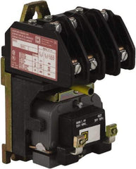 Square D - No Enclosure, 3 Pole, Electrically Held Lighting Contactor - 20 A (Tungsten), 30 A (Fluorescent), 277 VAC at 60 Hz, 3NO Contact Configuration - USA Tool & Supply