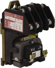 Square D - No Enclosure, 3 Pole, Electrically Held Lighting Contactor - 20 A (Tungsten), 30 A (Fluorescent), 24 VAC at 60 Hz, 3NO Contact Configuration - USA Tool & Supply