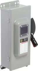 Square D - 100 Amp, 600 VAC/VDC, 3 Pole Nonfused Safety Switch - NEMA 12 & 3R, 40 hp at 600 VAC, 50 hp at 600 VDC (Single Phase), 100 hp at 600 VAC, 50 hp at 600 VDC (Triple Phase) - USA Tool & Supply