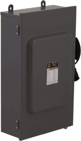Square D - 200 Amp, 600 VAC, 6 Pole Fused Safety Switch - NEMA 12 & 3R, 150 hp at 600 VAC (Triple Phase), 6PST Contact Form - USA Tool & Supply