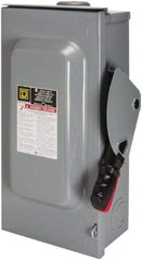 Square D - 30 Amp, 600 VAC/VDC, 3 Pole Fused Safety Switch - NEMA 3R, 7.5 hp at 480 VAC, 5 hp at 250 VDC (Single Phase), 20 hp at 600 VAC, 10 hp at 600 VDC (Triple Phase), 3PST Contact Form - USA Tool & Supply
