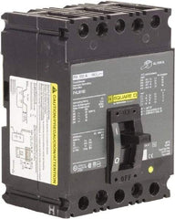 Square D - 100 Amp, 250 VDC, 600 VAC, 3 Pole, Panel Mount Molded Case Circuit Breaker - Thermal Magnetic Trip, 18 kA Breaking Capacity, 12-1/0 (Aluminum), 14-1/0 (Copper) AWG, 4.13 Inch Deep x 6 Inch High x 4-1/2 Inch Long - USA Tool & Supply