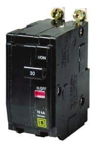 Square D - 10 Amp, 240 VAC, 2 Pole, Bolt On Miniature Circuit Breaker - 14-8 AWG - USA Tool & Supply