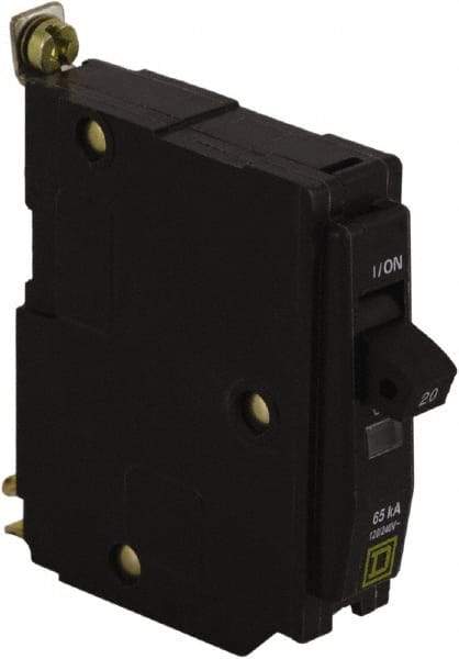 Square D - 20 Amp, 240 VAC, 1 Pole, Bolt On Miniature Circuit Breaker - 14-8 AWG - USA Tool & Supply
