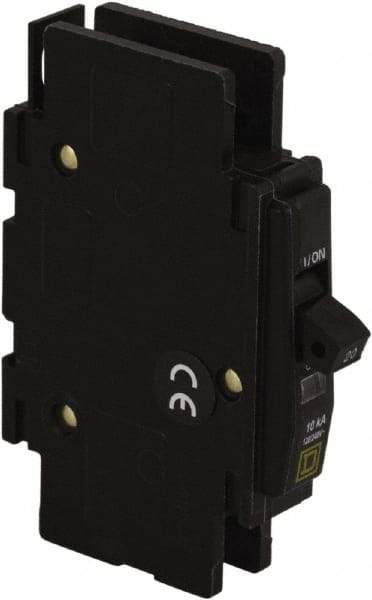 Square D - 20 Amp, 120/240 VAC, 1 Pole, DIN Rail Mounted, Flush Mount, Surface Mount Miniature Circuit Breaker - Thermal Magnetic Trip, 10 kA at 120/240 VAC Breaking Capacity, 14-2 (Aluminum), 14-2 (Copper) AWG, 74mm Deep x 103mm High x 19mm Wide - USA Tool & Supply