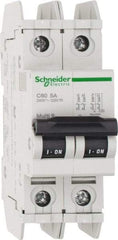 Schneider Electric - 5 Amp, 125 VDC, 240 VAC, 60 VDC, 1 Pole, DIN Rail Mount, Fixed Mount Miniature Circuit Breaker - Thermal Magnetic Trip, Multiple Breaking Capacity Ratings, 73mm Deep x 107mm High x 36mm Wide - USA Tool & Supply