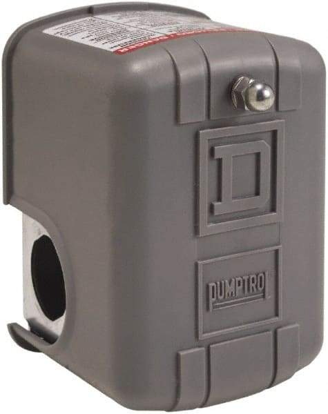 Square D - 1 and 3R NEMA Rated, 50 to 70 psi, Electromechanical Pressure and Level Switch - Adjustable Pressure, 575 VAC, L1-T1, L2-T2 Terminal, For Use with Square D Pumptrol - USA Tool & Supply