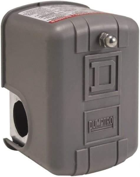 Square D - 1 and 3R NEMA Rated, 60 to 80 psi, Electromechanical Pressure and Level Switch - Adjustable Pressure, 575 VAC, L1-T1, L2-T2 Terminal, For Use with Square D Pumptrol - USA Tool & Supply