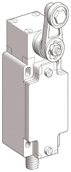 Telemecanique Sensors - DP, NC/NO, 240 VAC, 5-Pin M12 Male Terminal, Roller Lever Actuator, General Purpose Limit Switch - IP66 IPR Rating - USA Tool & Supply