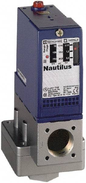 Telemecanique Sensors - 1/4 Inch NPT (Female) Connector, 4 Bar Sensor, Shock and Vibration Resistant, Control Circuit Pressure Sensor - 1.378 Inch Wide, IP66, For Use with OsiSense XM - USA Tool & Supply