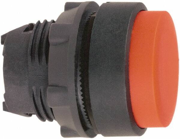 Schneider Electric - 22mm Mount Hole, Extended Straight, Pushbutton Switch Only - Round, Red Pushbutton, Nonilluminated, Momentary (MO) - USA Tool & Supply