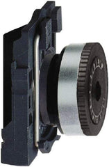 Schneider Electric - 22mm, White Markings, Selector Switch Head and Mounting Base - For Use with 6.35 mm Shaft Potentiometer - USA Tool & Supply
