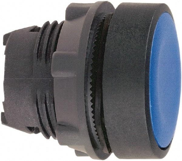 Schneider Electric - 22mm Mount Hole, Flush, Pushbutton Switch Only - Round, Blue Pushbutton, Nonilluminated, Momentary (MO) - USA Tool & Supply
