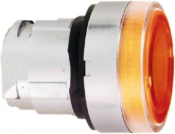 Schneider Electric - 22mm Mount Hole, Flush, Pushbutton Switch Only - Round, Orange Pushbutton, Illuminated, Momentary (MO) - USA Tool & Supply