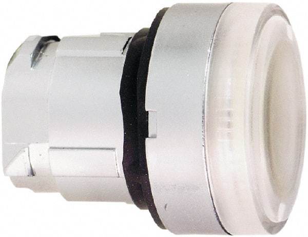 Schneider Electric - 22mm Mount Hole, Flush, Pushbutton Switch Only - Round, White Pushbutton, Illuminated, Momentary (MO) - USA Tool & Supply