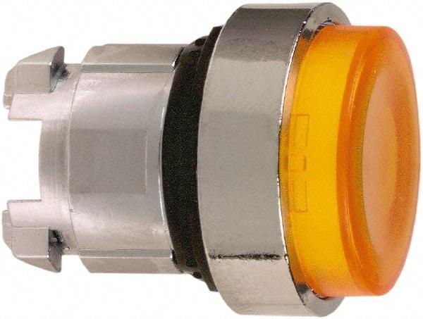 Schneider Electric - 22mm Mount Hole, Extended Straight, Pushbutton Switch Only - Round, Orange Pushbutton, Nonilluminated, Momentary (MO) - USA Tool & Supply