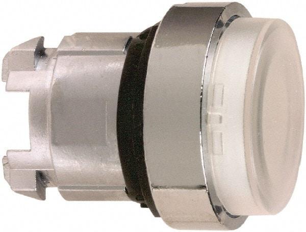 Schneider Electric - 22mm Mount Hole, Extended Straight, Pushbutton Switch Only - Round, White Pushbutton, Nonilluminated, Momentary (MO) - USA Tool & Supply