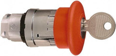 Schneider Electric - 22mm Mount Hole, Extended Mushroom Head, Pushbutton Switch Only - Round, Red Pushbutton, Maintained (MA), Momentary (MO) - USA Tool & Supply
