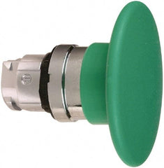 Schneider Electric - 22mm Mount Hole, Extended Mushroom Head, Pushbutton Switch Only - Round, Green Pushbutton, Nonilluminated, Momentary (MO) - USA Tool & Supply
