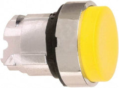 Schneider Electric - 22mm Mount Hole, Extended Straight, Pushbutton Switch Only - Round, Yellow Pushbutton, Nonilluminated, Momentary (MO) - USA Tool & Supply