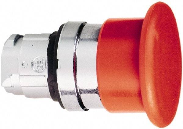 Schneider Electric - 22mm Mount Hole, Extended Mushroom Head, Pushbutton Switch Only - Round, Red Pushbutton, Nonilluminated, Momentary (MO) - USA Tool & Supply