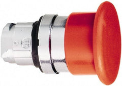 Schneider Electric - 22mm Mount Hole, Extended Mushroom Head, Pushbutton Switch Only - Round, Red Pushbutton, Nonilluminated, Momentary (MO) - USA Tool & Supply