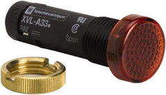 Schneider Electric - 24 V Red Lens LED Pilot Light - Threaded Connector, 16mm Wide - USA Tool & Supply