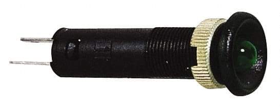 Schneider Electric - 24 V Green Lens LED Pilot Light - Quick Connect Tag Connector, 12mm Wide - USA Tool & Supply
