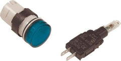 Schneider Electric - 48-120 VAC/VDC Green Lens LED Pilot Light - Round Lens, Quick Connect Connector, 18mm Wide, Vibration Resistant - USA Tool & Supply