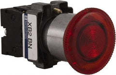Schneider Electric - 22mm Mount Hole, Extended Mushroom Head, Pushbutton Switch Only - Round, Red Pushbutton, Maintained (MA), Momentary (MO), On-Off-On - USA Tool & Supply