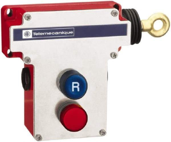 Telemecanique Sensors - 2NO/2NC Configuration, 300 VAC, 10 Amp, Cable Safety Limit Switch - 70m Cable Length, 230 Ft. Cable Length, 9.02 Inch Wide x 4.13 Inch Deep x 5.59 Inch High, IP65, IP657 Ingress Rating - USA Tool & Supply