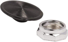 Schneider Electric - Extended Mushroom Head Pushbutton Switch 2-1/4" Snap-In Knob - Black, Round Button, Nonilluminated - USA Tool & Supply