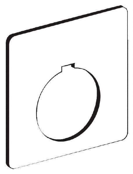 Schneider Electric - Square, Plastic Legend Plate - Blank - White Background, 30mm Hole Diameter, 57 Inch Square - USA Tool & Supply